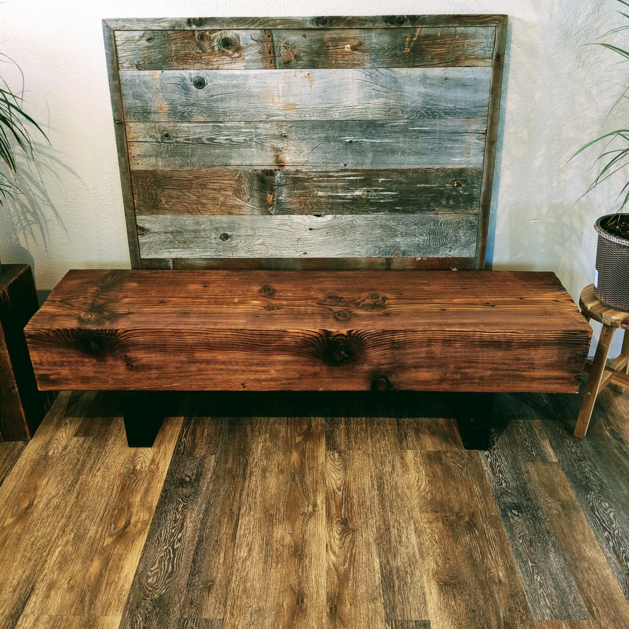 Reclaimed Barn Beam Bench Reclaimed Wood San Diego