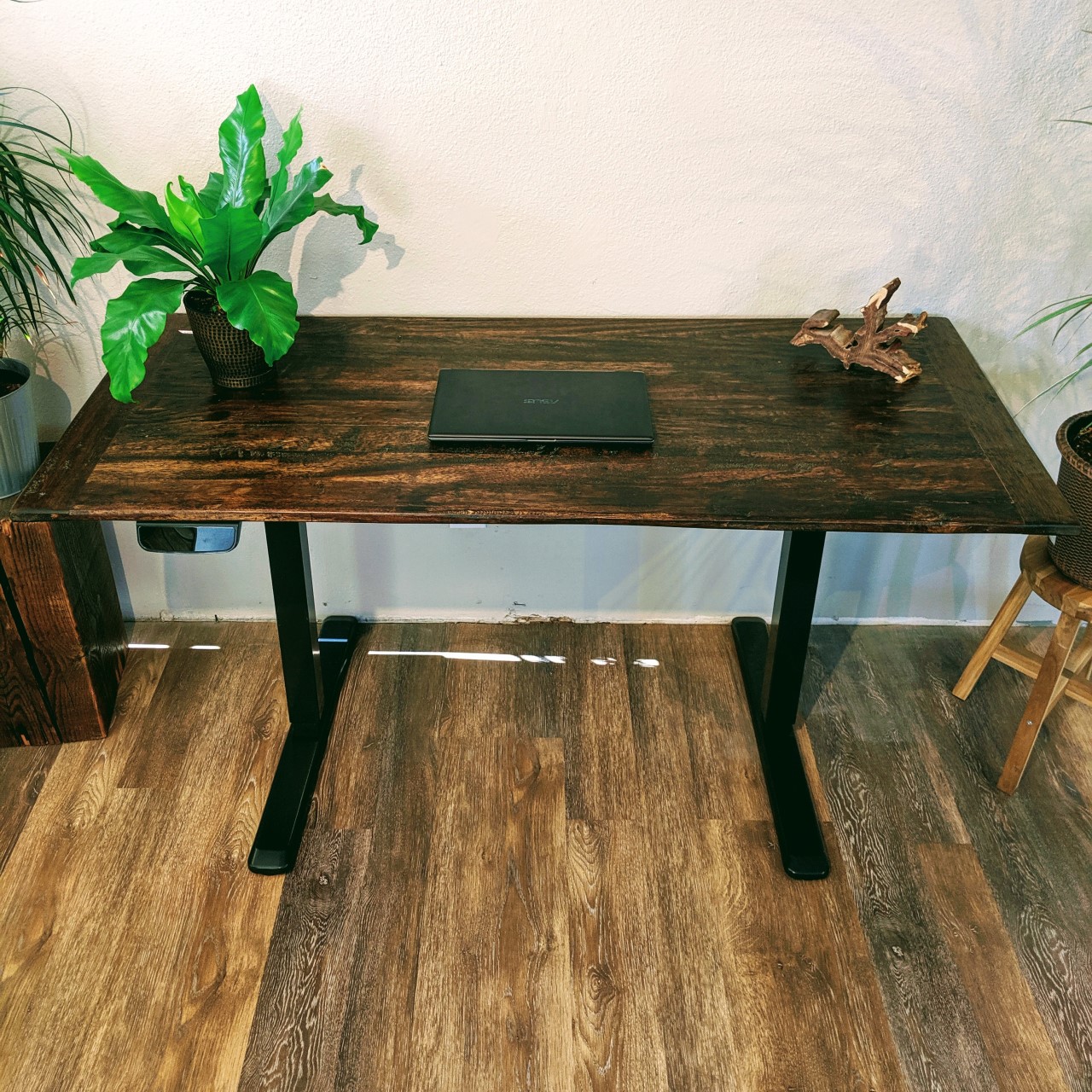 Reclaimed Wood Standing Desk Lifestyle 