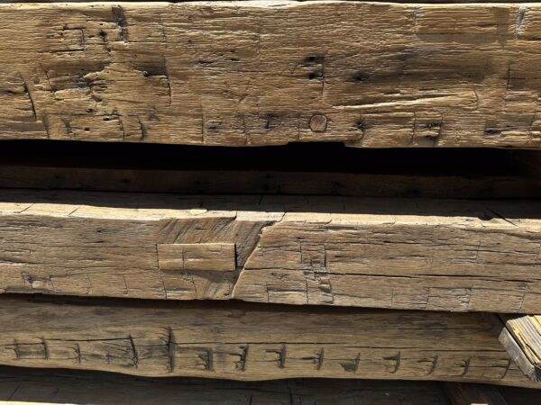 Fireplace Mantel, White Oak Hand Hewn Barn Beam - Image 2